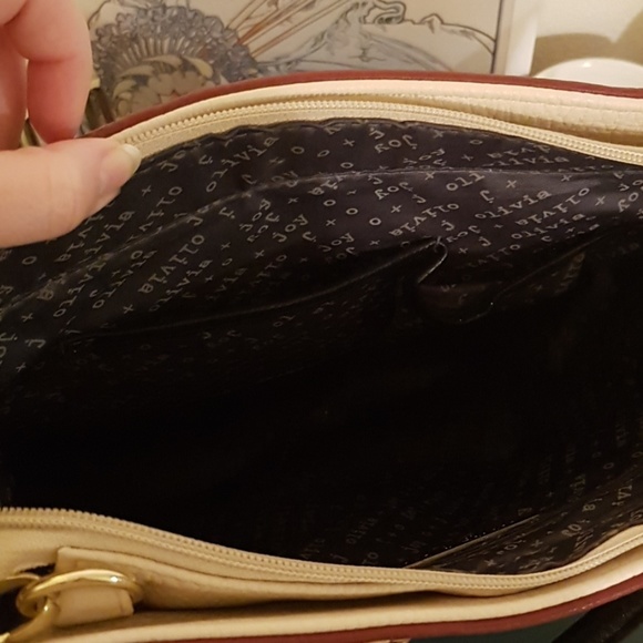 EUC Olivia + Joy Maroon and Tan Tote Bag - Picture 5 of 8